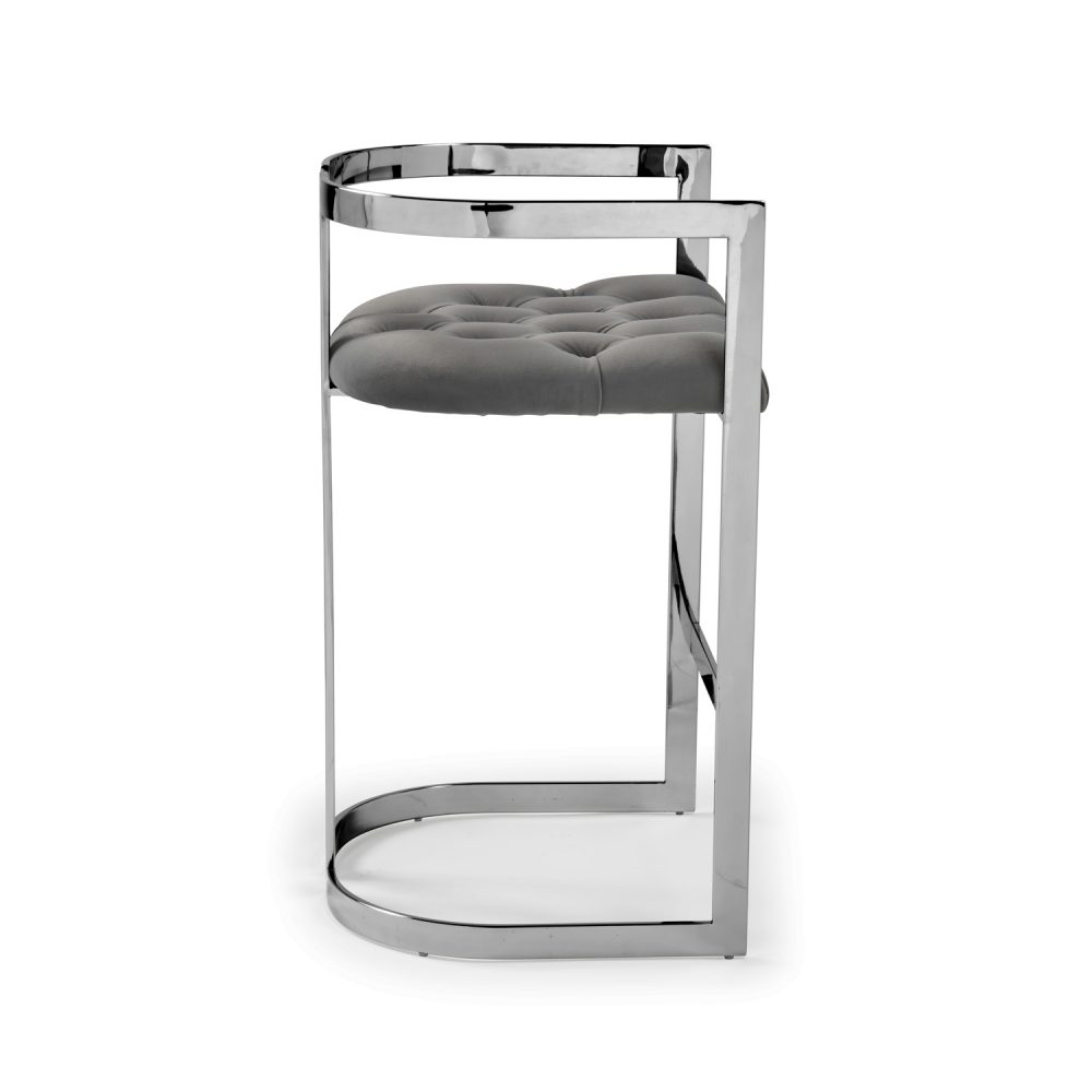 Annalise Grey Velvet Kitchen Counter Stool - Image 10
