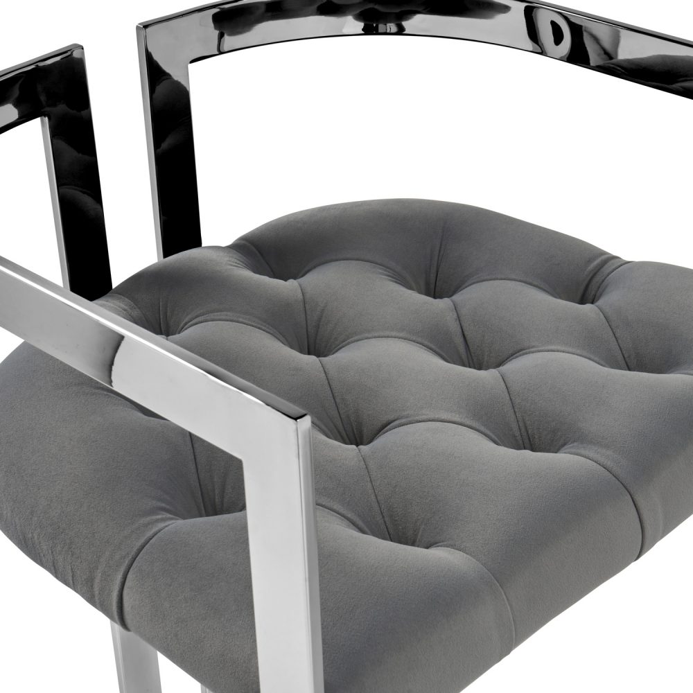 Annalise Grey Velvet Kitchen Counter Stool - Image 11