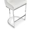 Barcelona White Velvet Bar Stool with a Stainless Steel Frame - Image 7