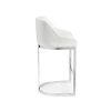 Barcelona White Velvet Bar Stool with a Stainless Steel Frame - Image 5