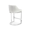 Barcelona White Velvet Bar Stool with a Stainless Steel Frame - Image 6