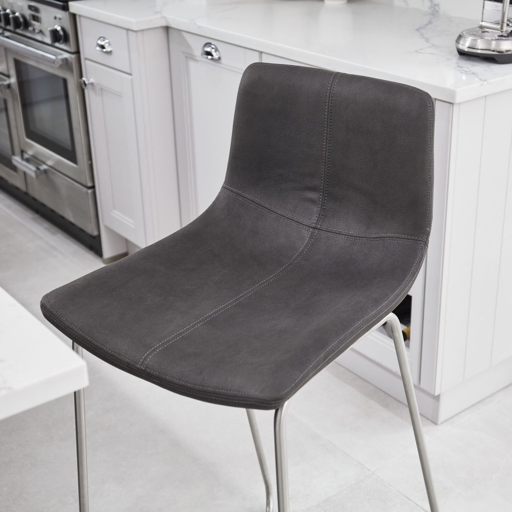 Austin Charcoal Brushed Steel Bar Stool - Image 6