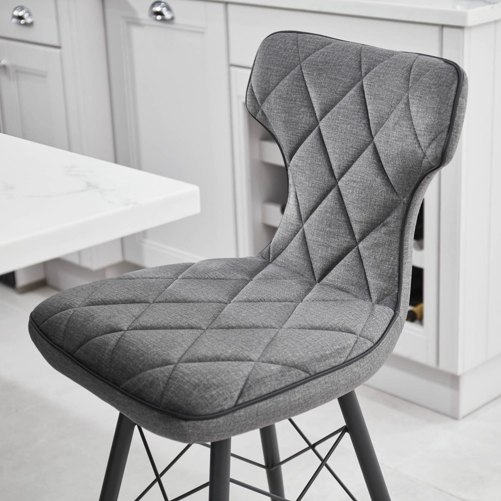 Phoenix Upholstered Grey Counter Stool - Image 4