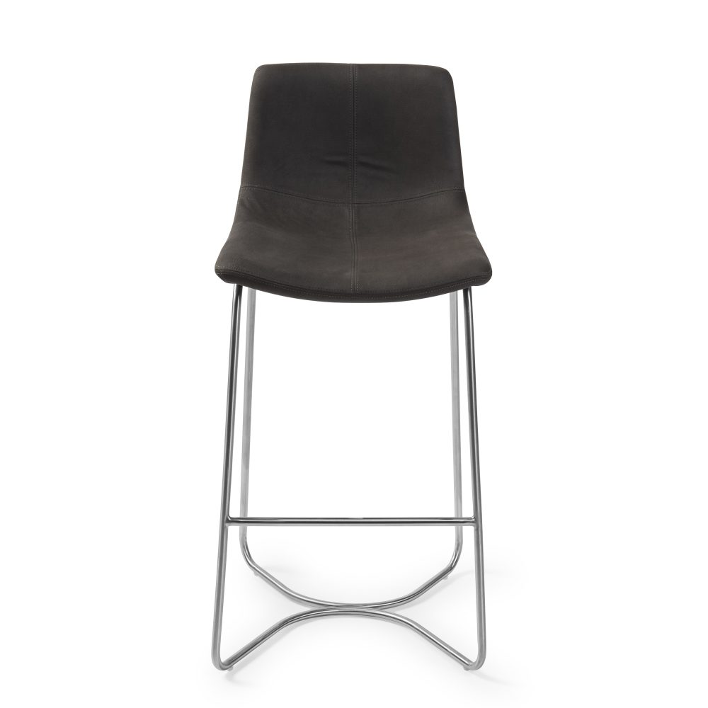 Austin Charcoal Brushed Steel Bar Stool - Image 8