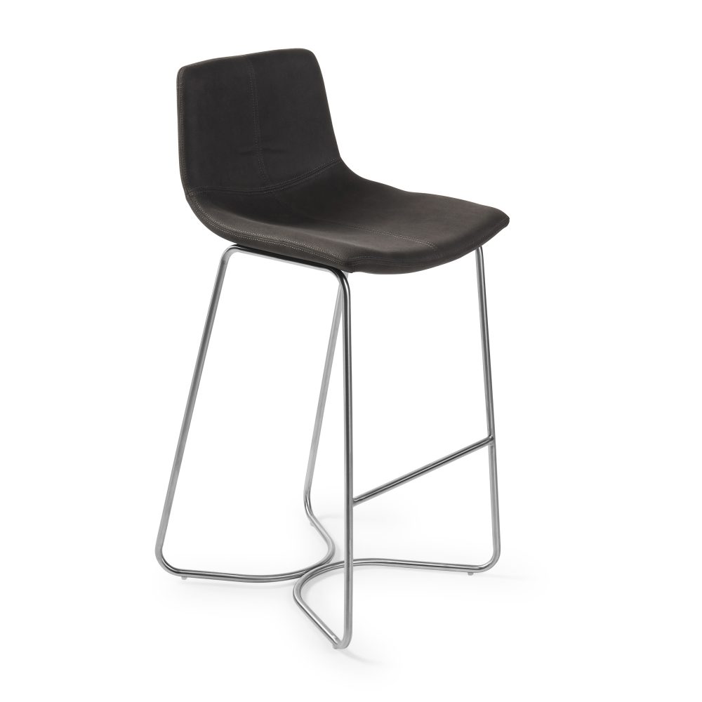 Austin Charcoal Brushed Steel Bar Stool - Image 7