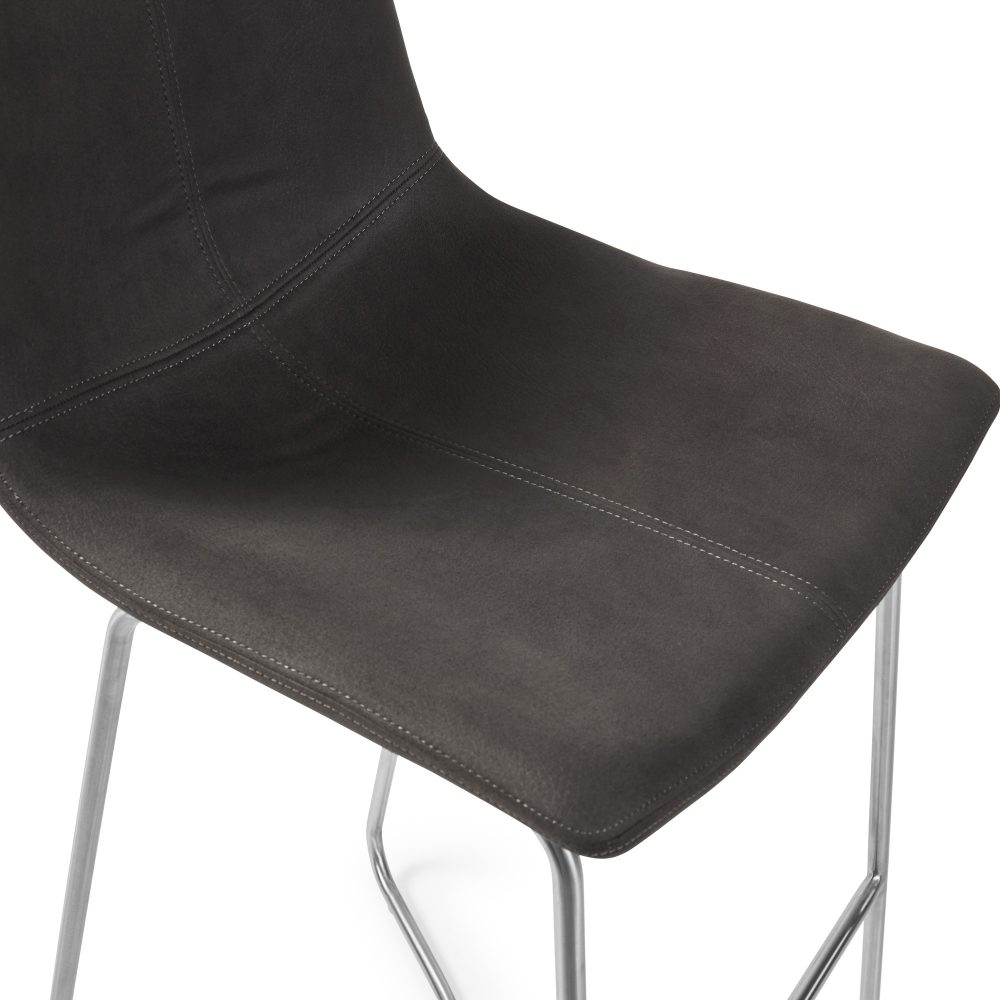Austin Charcoal Brushed Steel Bar Stool - Image 13
