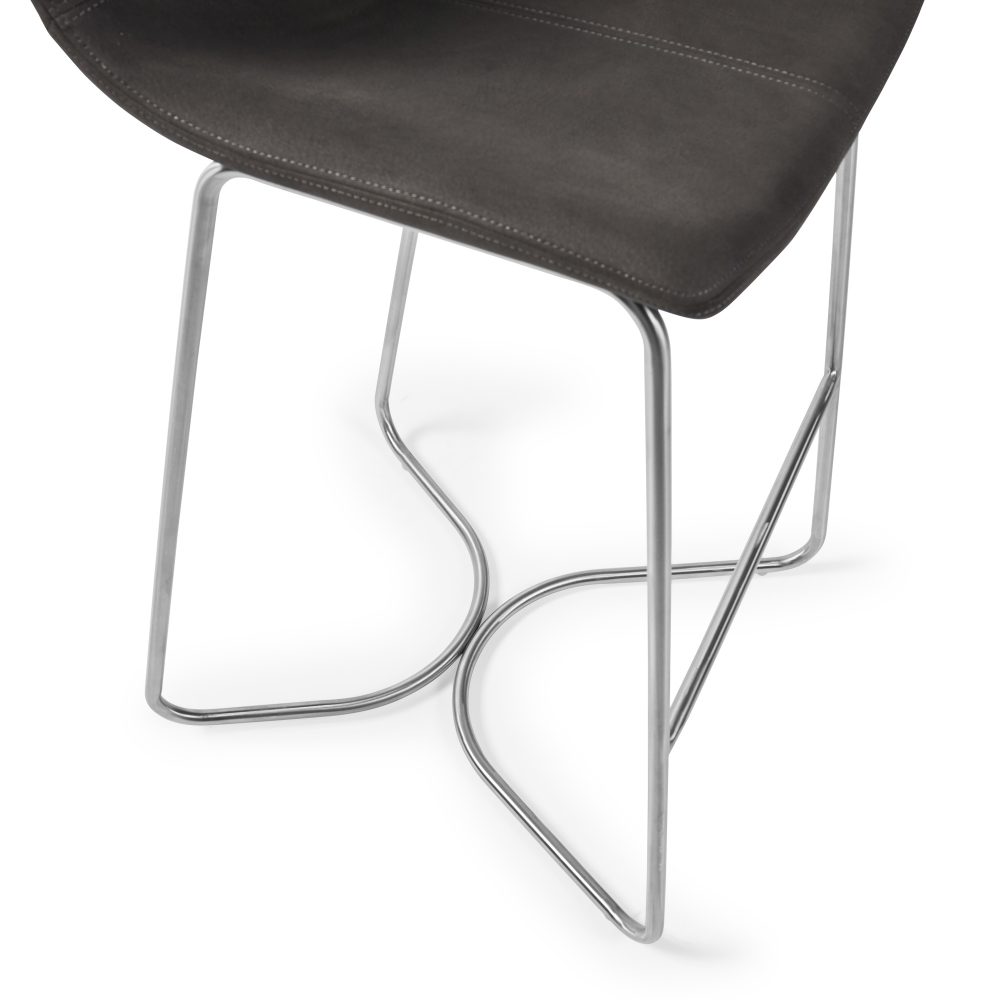 Austin Charcoal Brushed Steel Bar Stool - Image 12