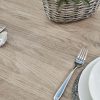 Bellagio 90cm Square Natural Oak Melamine Dining Table Set with 4x Leon Tan Dining Chairs - Image 3