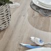 Bellagio 90cm Square Natural Oak Melamine Dining Table Set with 4x Leon Tan Dining Chairs - Image 5