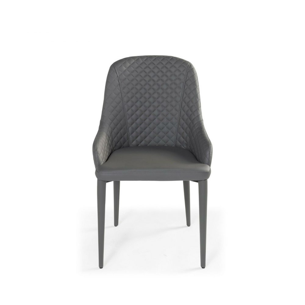 Cheshire Grey Faux Leather Quilted Upholstered Dining Chair - Image 6