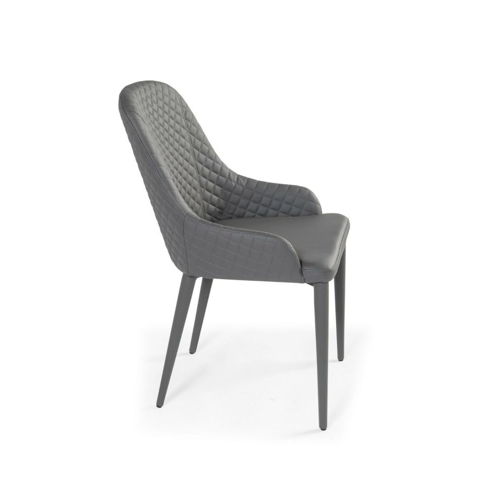 Cheshire Grey Faux Leather Quilted Upholstered Dining Chair - Image 7