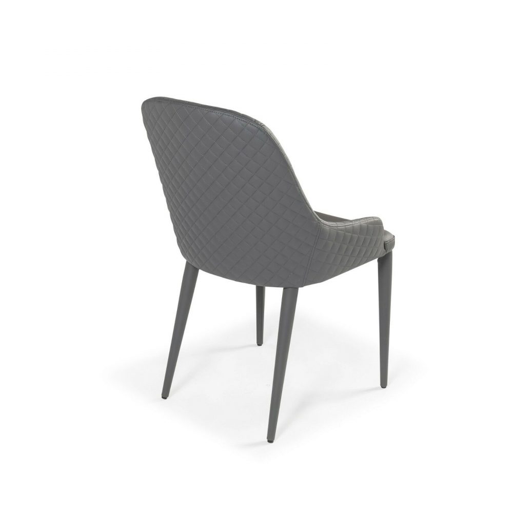 Cheshire Grey Faux Leather Quilted Upholstered Dining Chair - Image 8