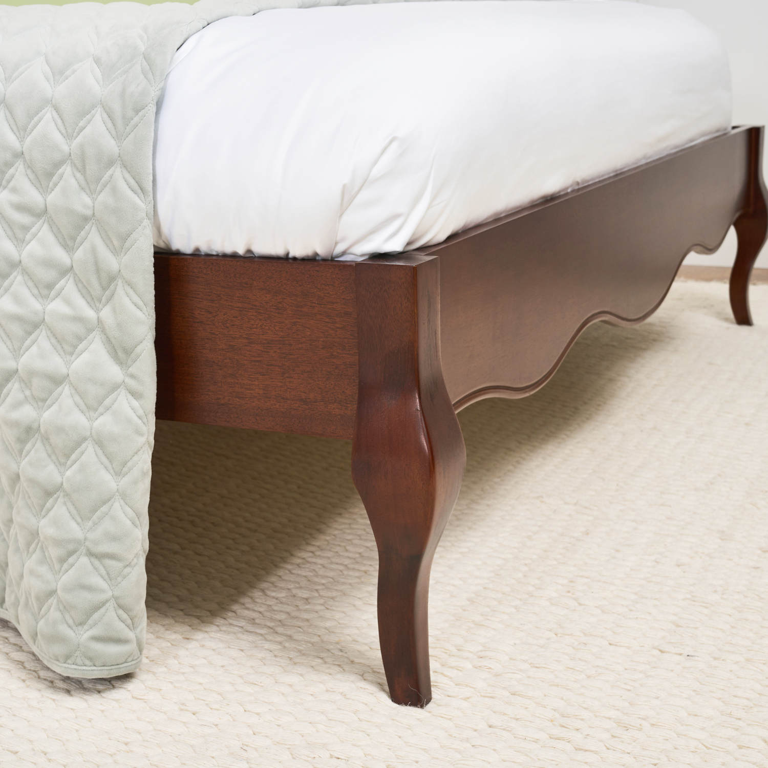 Lille French Mahogany Upholstered Low Foot Board Bed - King Size - Image 5