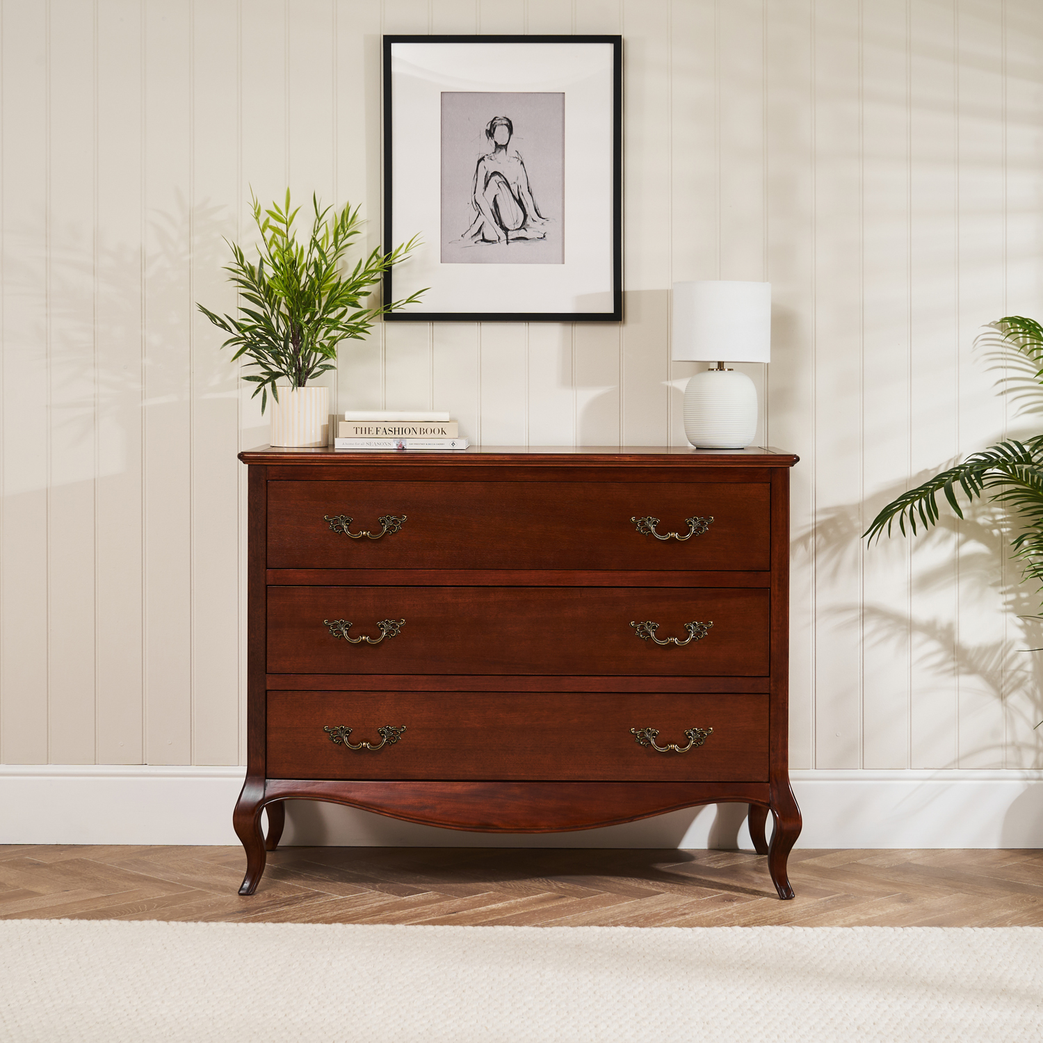Lille French Mahogany 3 Drawer Chest