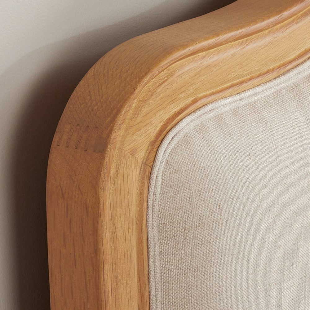Clearance Price - Alice French Oak Upholstered Low Foot Board Bed - King Size - Image 5