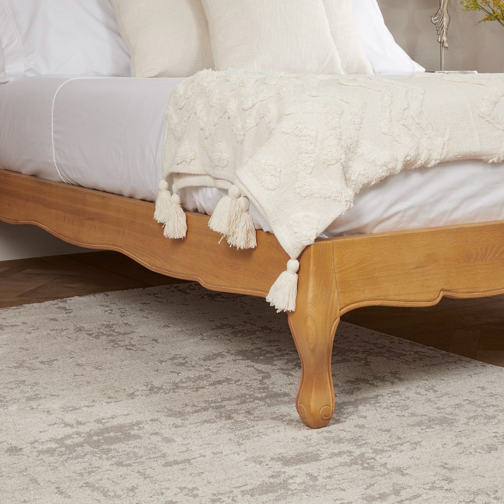 Clearance Price - Alice French Oak Upholstered Low Foot Board Bed - King Size - Image 6