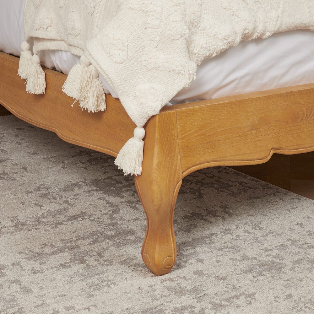 Clearance Price - Alice French Oak Upholstered Low Foot Board Bed - King Size - Image 7