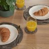 Bellagio 90cm Natural Oak Melamine Square Dining Table with Black Contemporary Base - Image 4