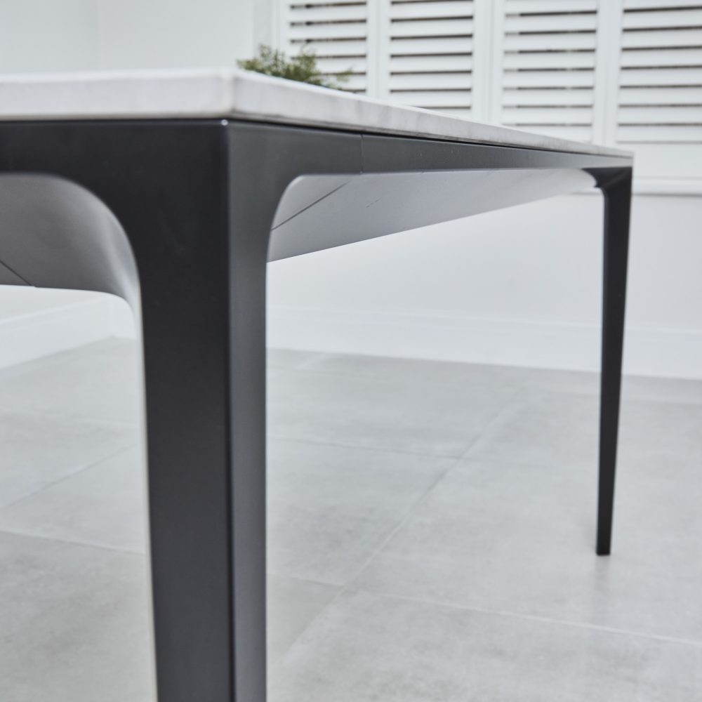 Bellagio 1.6M Grey Sintered Stone Dining Table Set with 4 x Leon Tan Dining Chairs - Image 8