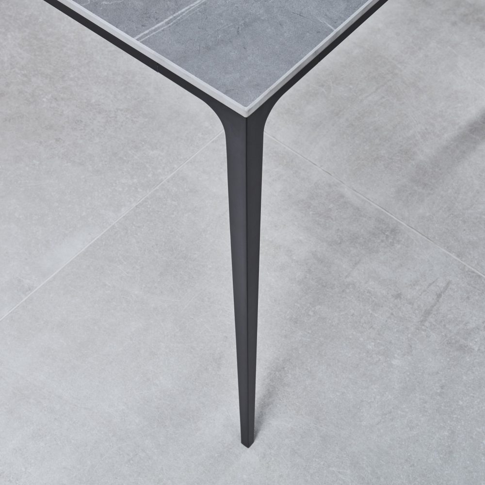 Bellagio 1.6M Grey Sintered Stone Dining Table Set with 4 x Leon Tan Dining Chairs - Image 7