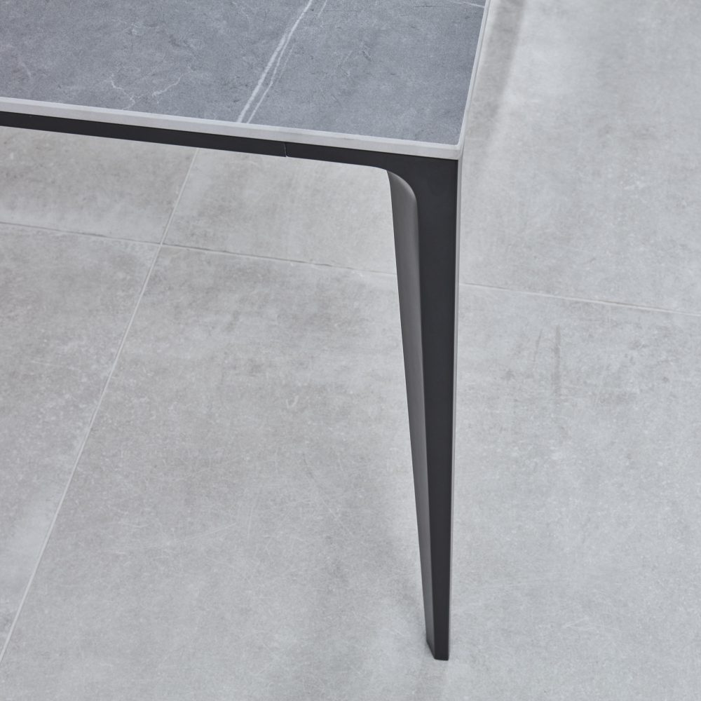 Bellagio 1.6M Grey Sintered Stone Dining Table Set with 4 x Leon Tan Dining Chairs - Image 6