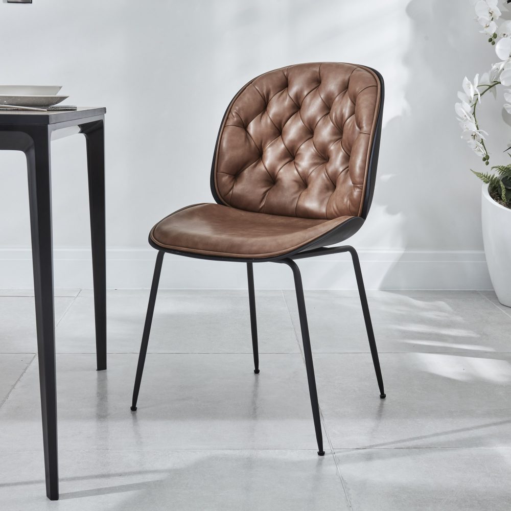 Bellagio 90cm Square Grey Sintered Stone Dining Table Set with 4 x Thiago Tan Dining Chairs - Image 14