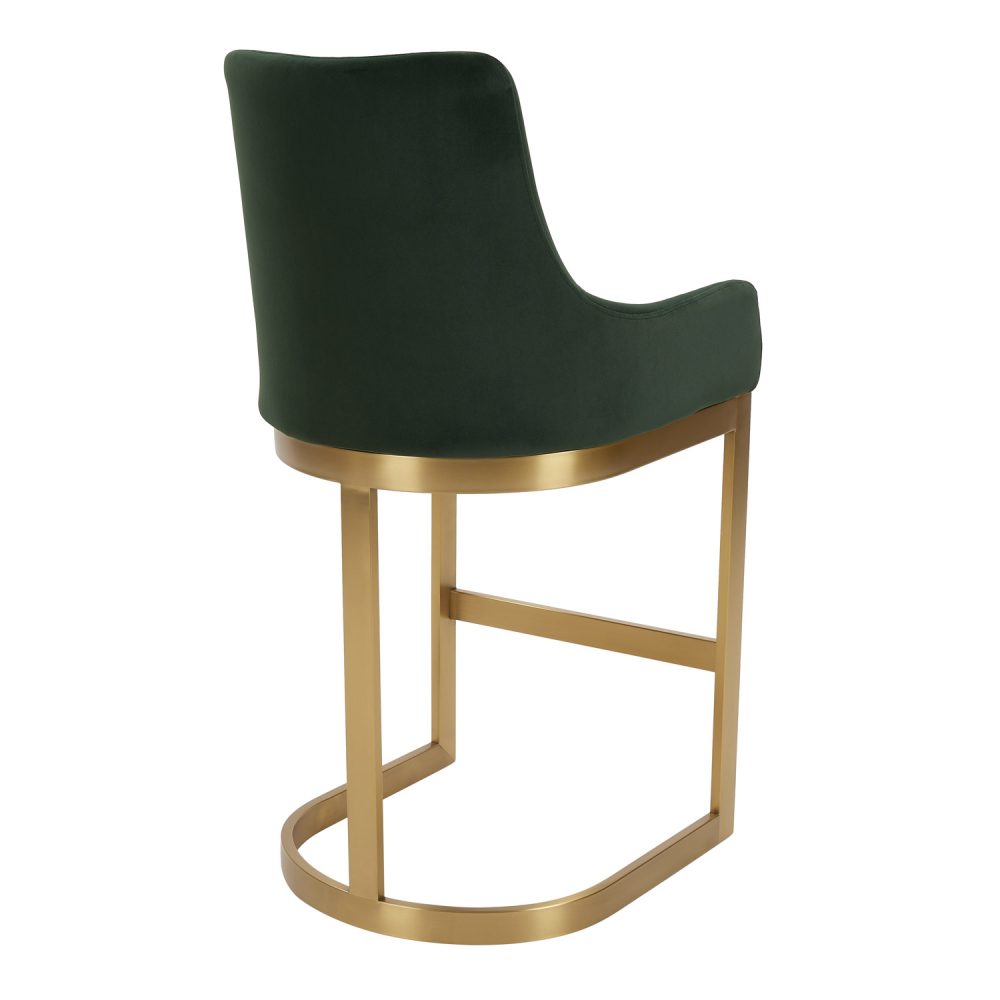 Clara Green Velvet Upholstered Counter Kitchen Stool with Gold Steel Frame - Image 8