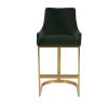 Clara Green Velvet Upholstered Counter Kitchen Stool with Gold Steel Frame - Image 9
