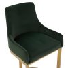 Clara Green Velvet Upholstered Counter Kitchen Stool with Gold Steel Frame - Image 11