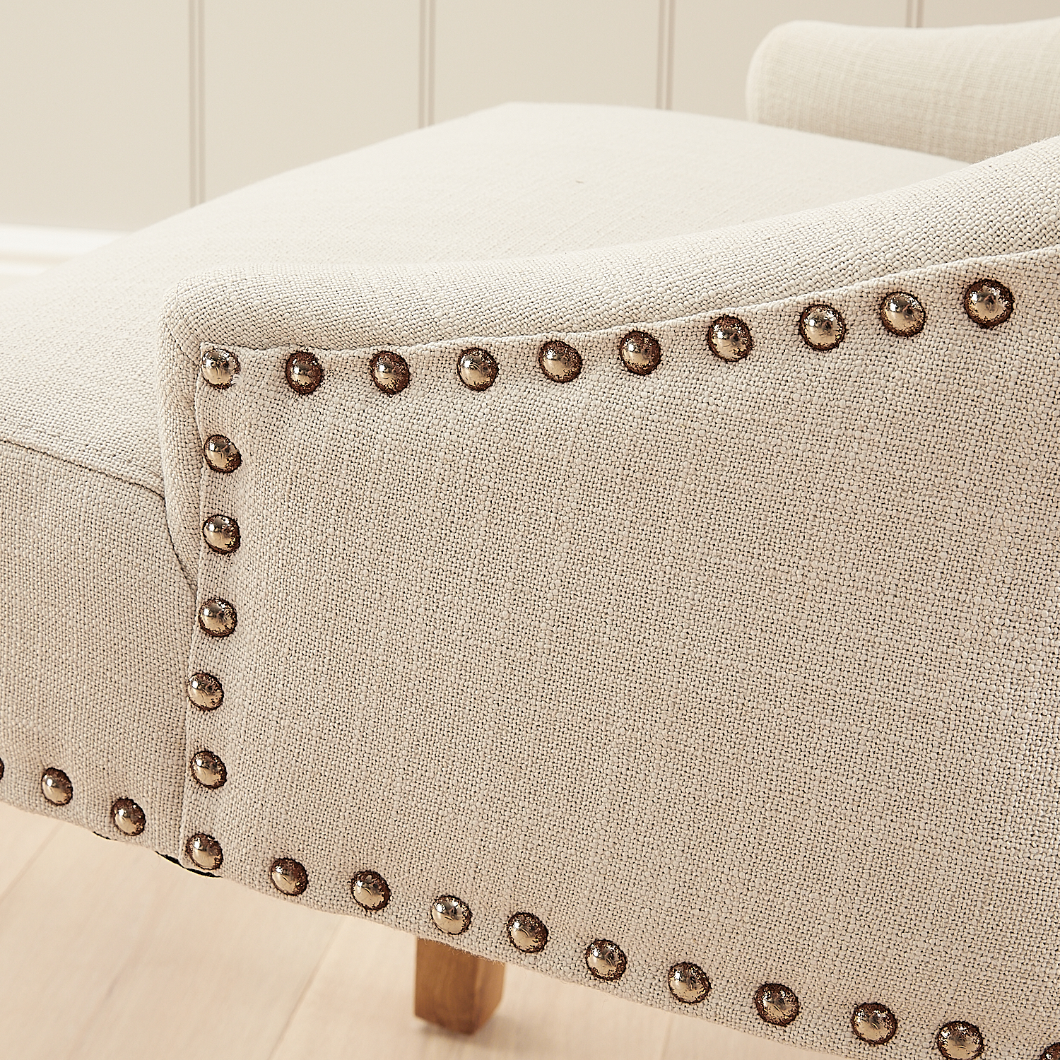 Chelsea Oak Scoop Back Linen Upholstered Dining Chair - Second - Image 7
