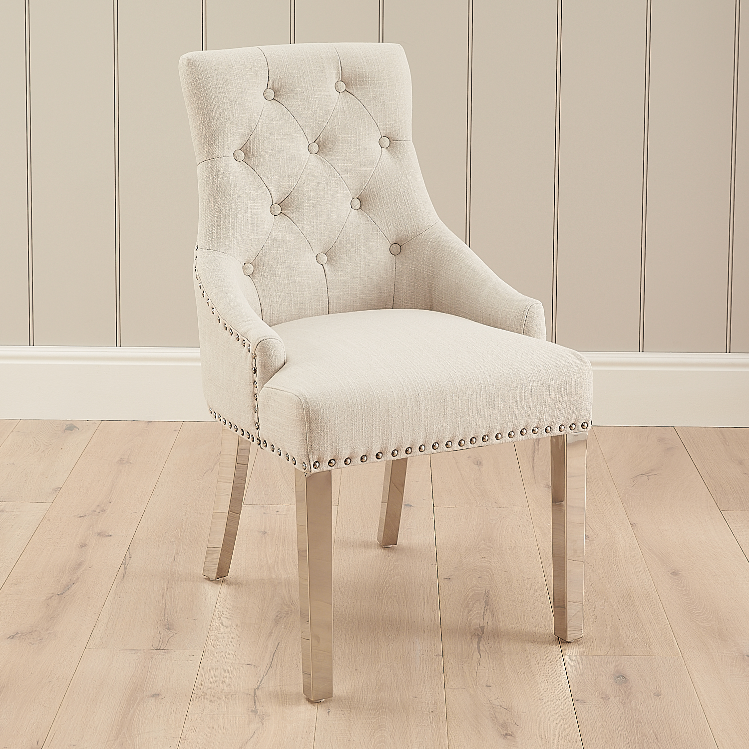 Chelsea Scoop Back Linen Upholstered Dining Chair - Second
