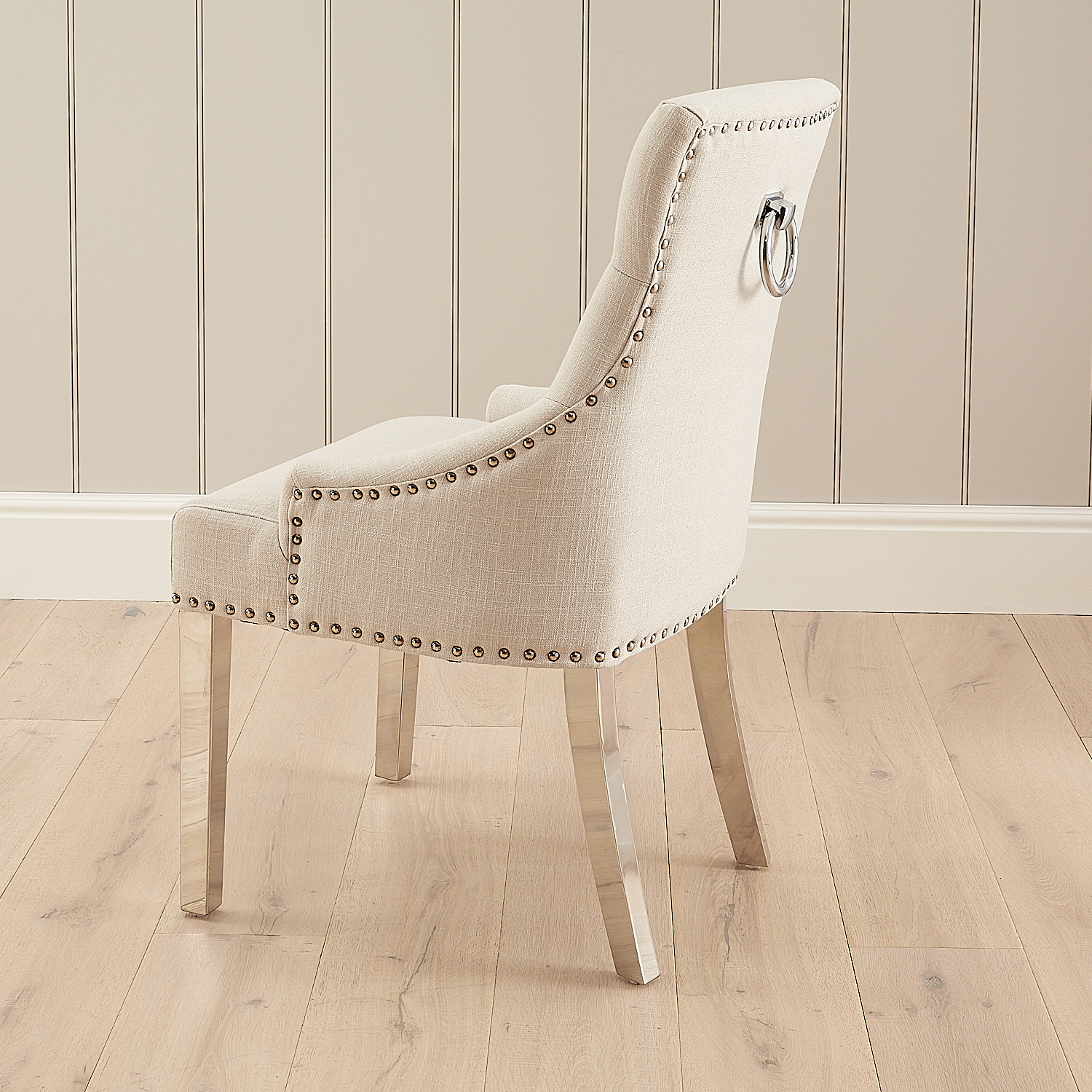 Chelsea Scoop Back Linen Upholstered Dining Chair - Second - Image 3