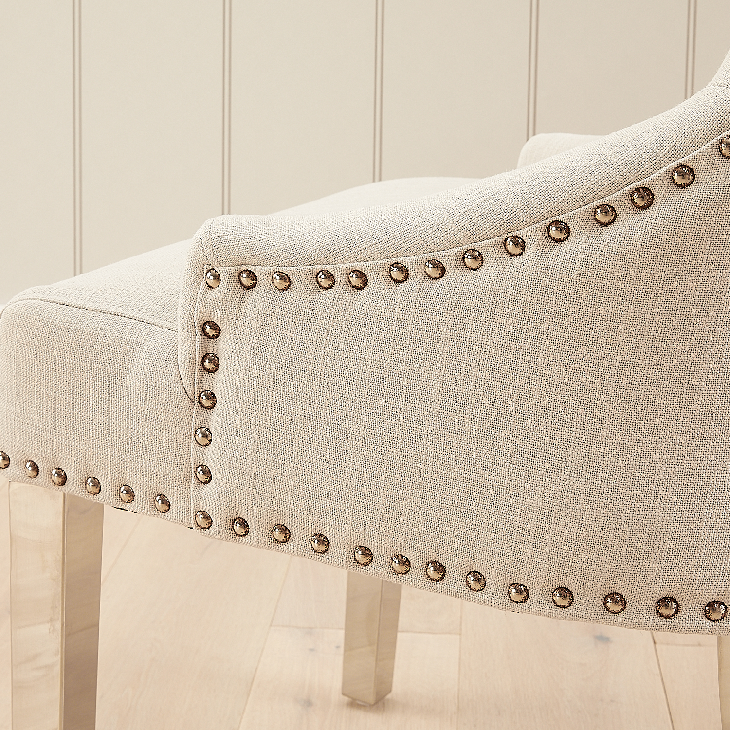 Chelsea Scoop Back Linen Upholstered Dining Chair - Second - Image 5