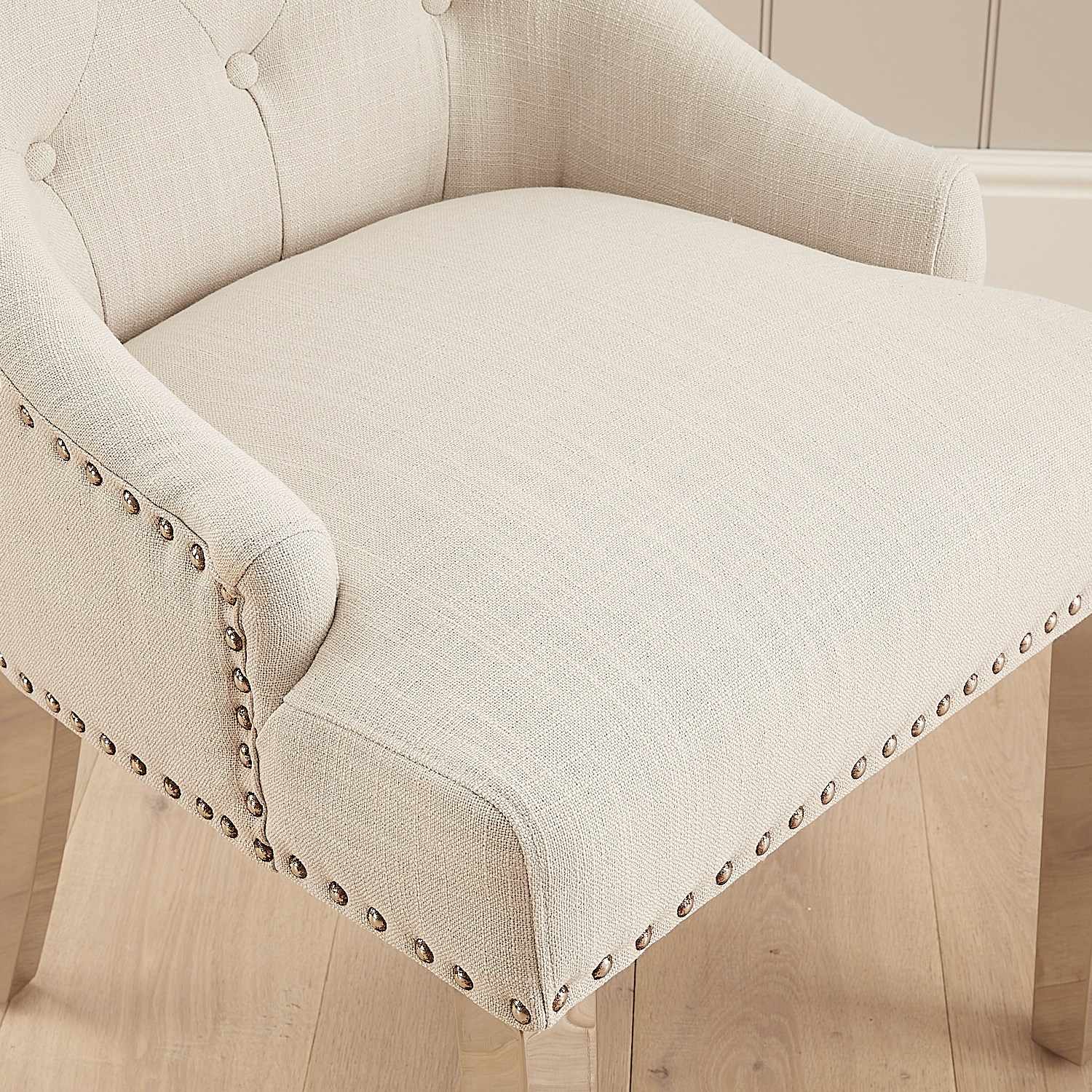 Chelsea Scoop Back Linen Upholstered Dining Chair - Second - Image 6