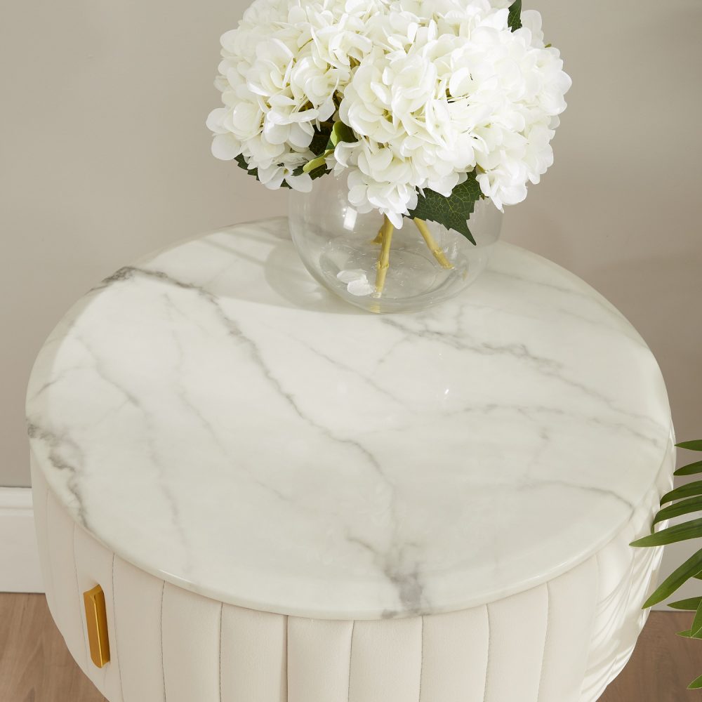Compact Italian Gold Framed Marble Dressing Table Set - Image 9