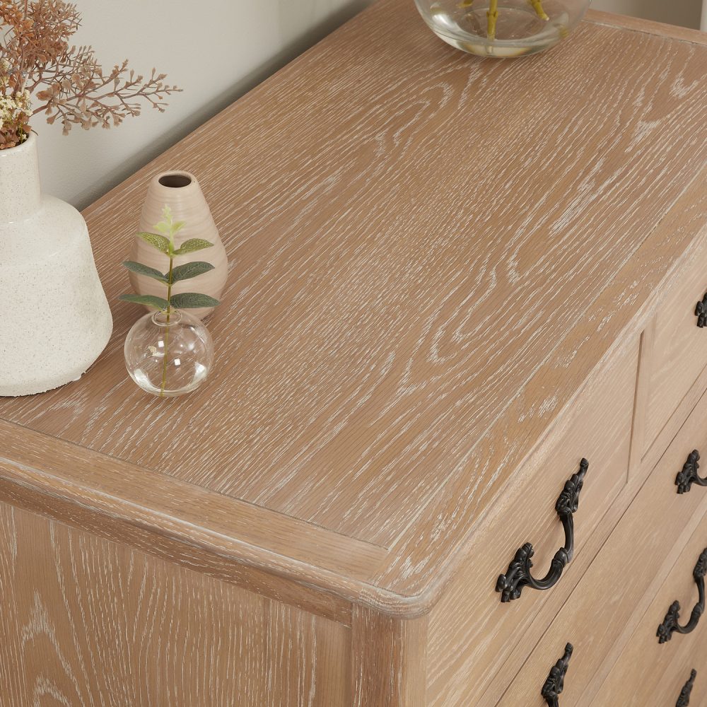 Lille French Limed Oak 6 Drawer Tall Chest - Image 5