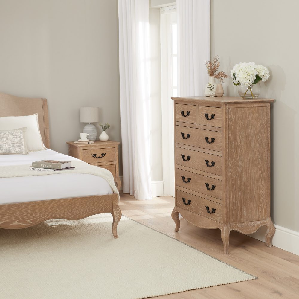 Lille French Limed Oak 6 Drawer Tall Chest - Image 4