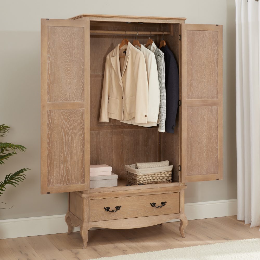 Lille French Oak Double Wardrobe - Image 6