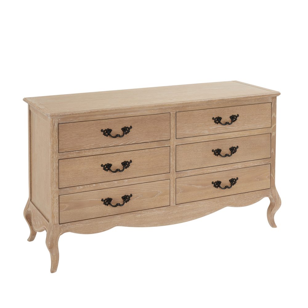 Lille French Limed Oak 6 Drawer Wide Chest - Image 8