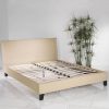Sand Linen Luxury Upholstered Double Bed - Image 3