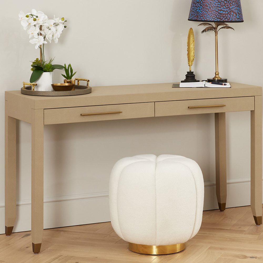 Charlotte Boucle Cloud Stool - Gold Base - Image 5