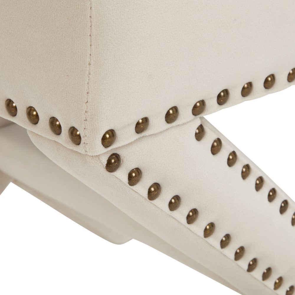 Olivia Cream Velvet Dressing Stool - Image 7