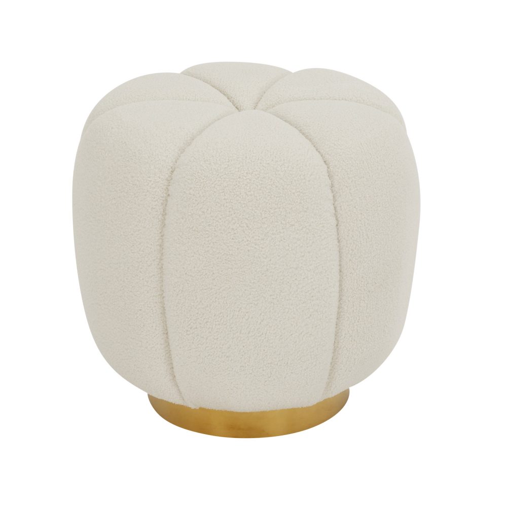 Charlotte Boucle Cloud Stool - Gold Base - Image 3