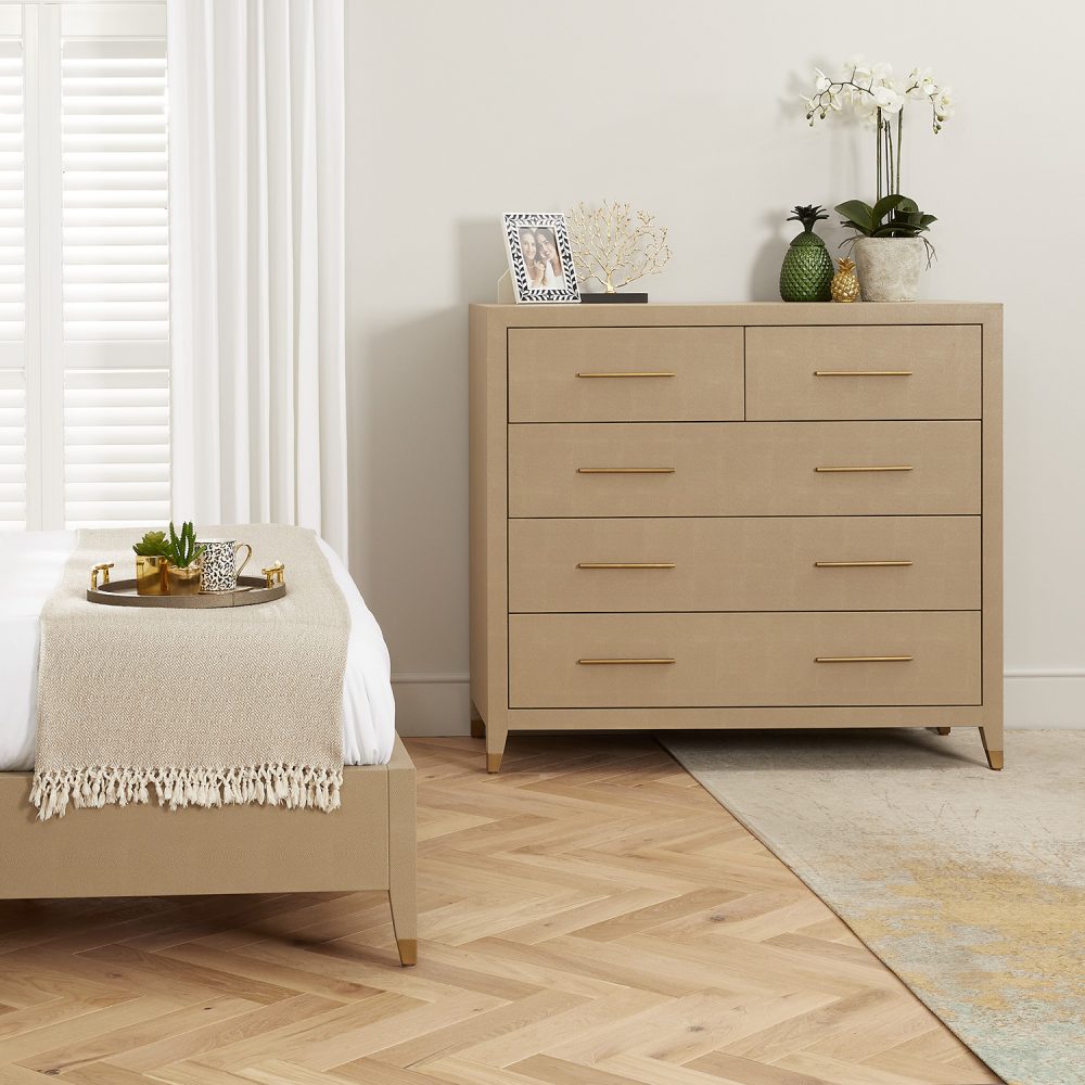 Richmond Shagreen Five Drawer Large Chest - Image 4