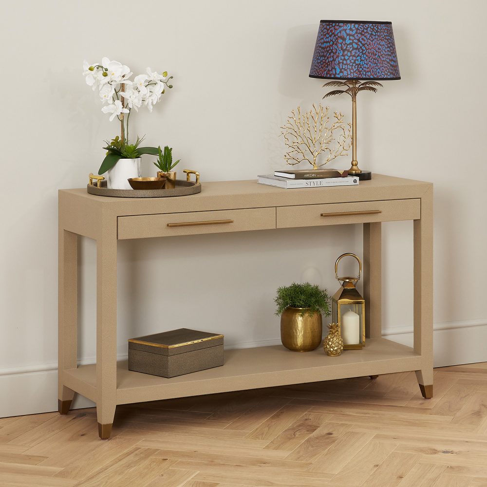 Richmond Shagreen 2 Drawer Console Table - Image 3