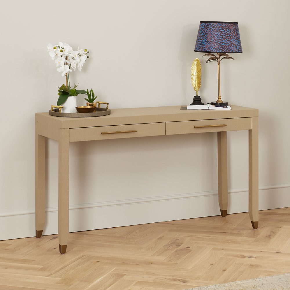 Richmond Shagreen 2 Drawer Dressing Table - Console - Image 3
